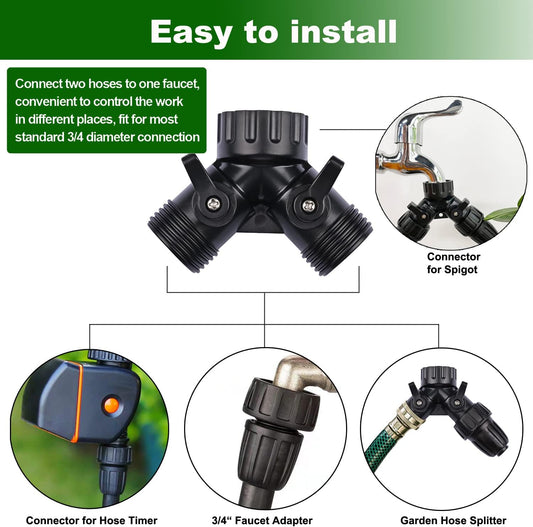1/2 Inch Drip Irrigation Tubing Adapter,2 Way Y Hose Splitter
