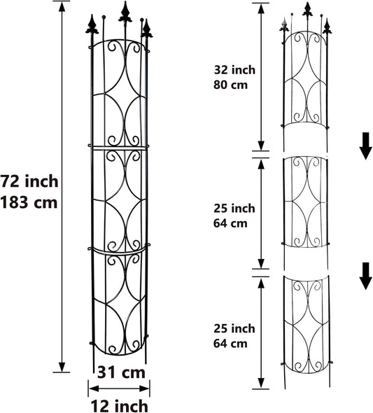 Thealyn Garden Trellis 2 Pack 72'' H x 12'' W Metal Plant Trellis