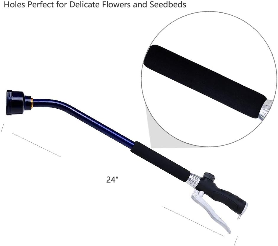 Watering Wand, 24 Inch Sprayer Wand with Superior Stainless Head, Perfect for Hanging Baskets, Plants, Flowers, Shrubs, Garden and Lawn