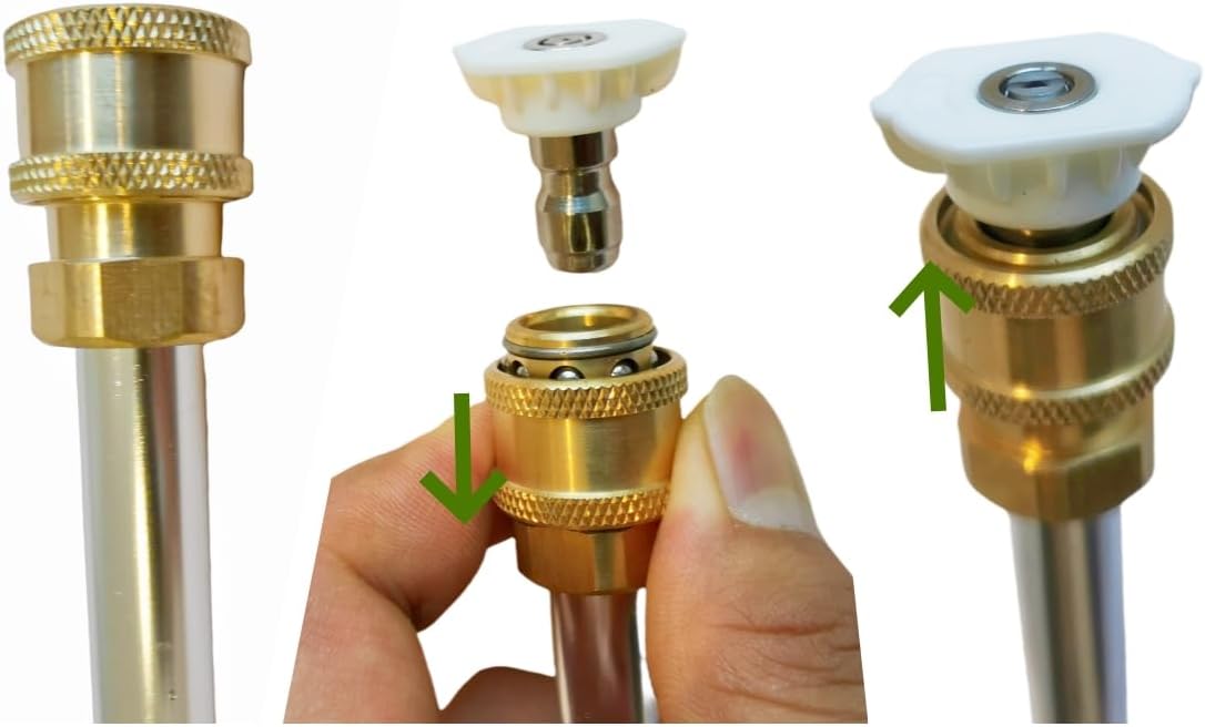Pressure Washer Wand, Brass Nozzle Quick Connect Sprayer for Car Pool Patio Lawn Cleaning