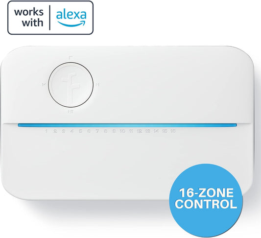 3 Smart Bundle: Includes 3rd Generation-16 Zone Smart Sprinkler Controller (Alexa Compatible w/ Hyperlocal Weather Intelligence Plus & Rain Skip) & Weatherproof Outdoor Enclosure