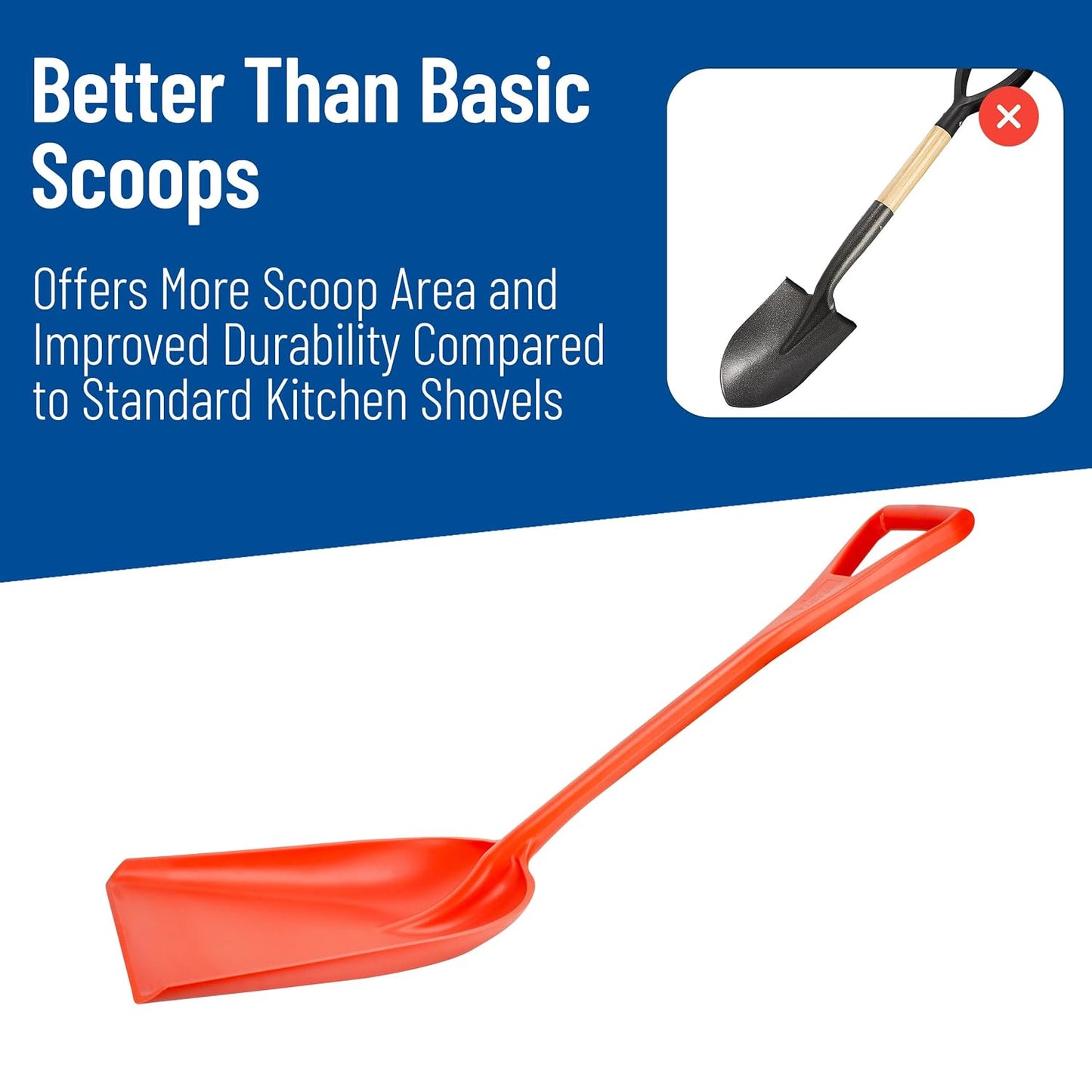 Sanitary Shovel, 10" x 13.75" Polypropylene, Green