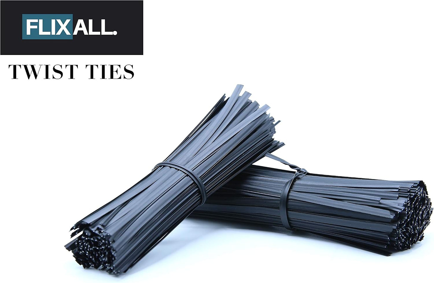 5 inches Twist Ties Pack of 100 - Premium Quality Reusable Black Plastic Coated Twist Ties for Bags, Cords - Bread Ties for Household