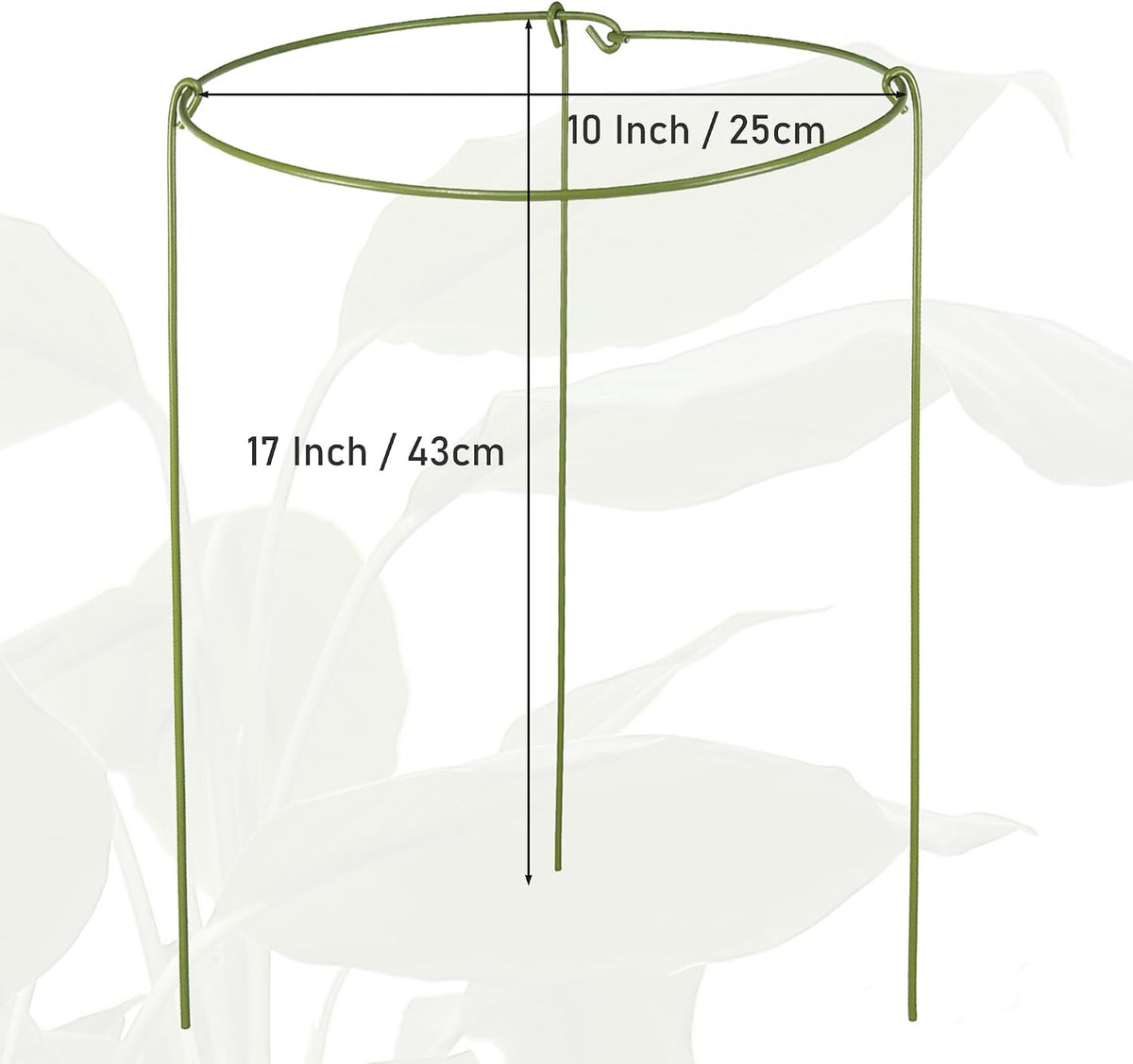 3 Pack Garden Stakes Plant Support Cage, Plant Support Rings for Outdoor Indoor Peony Tomato Rose Flowers Potted Plants (10" W x 17" H)