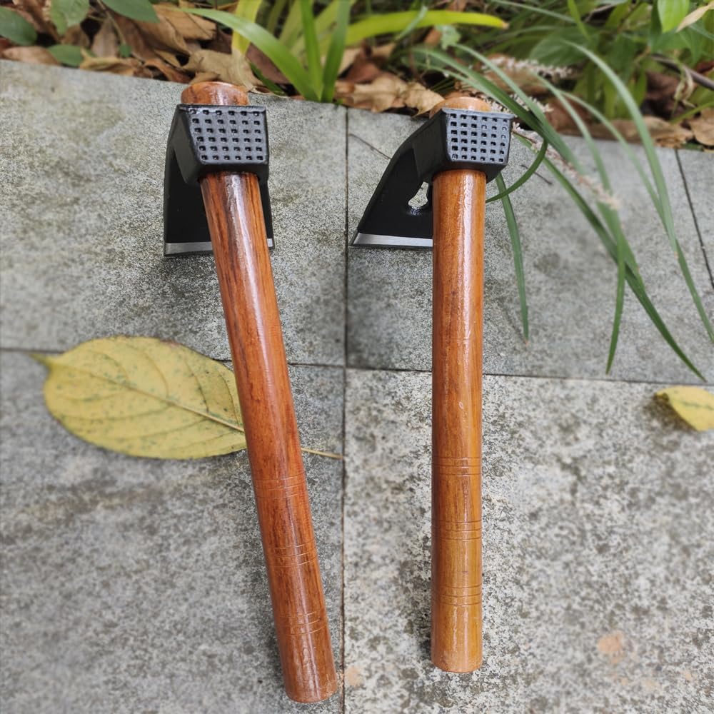 Garden Hoe Tool Small Action Hoe, Loosening Soil and Weeding,Knockable and Removable Nails,Hand Long Handle Weed Garden Tool,Digging and Rooting (4.72in×2.16in,1.34lb)