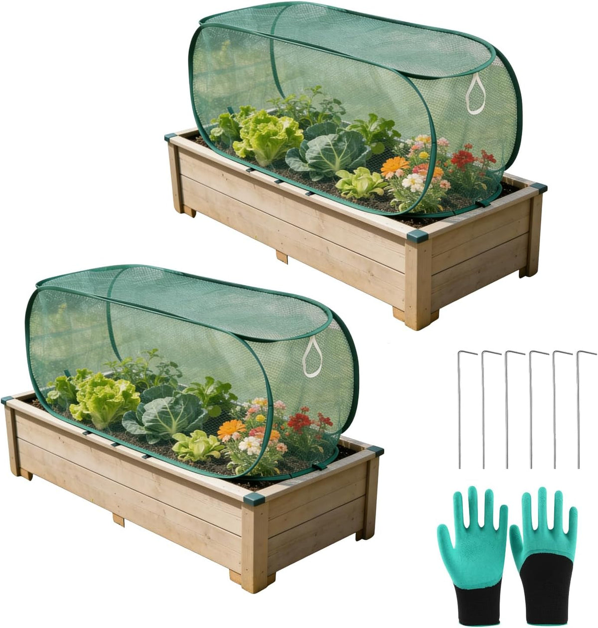 Pop Up Garden Row Cover, 39x18x16 for Raised Beds