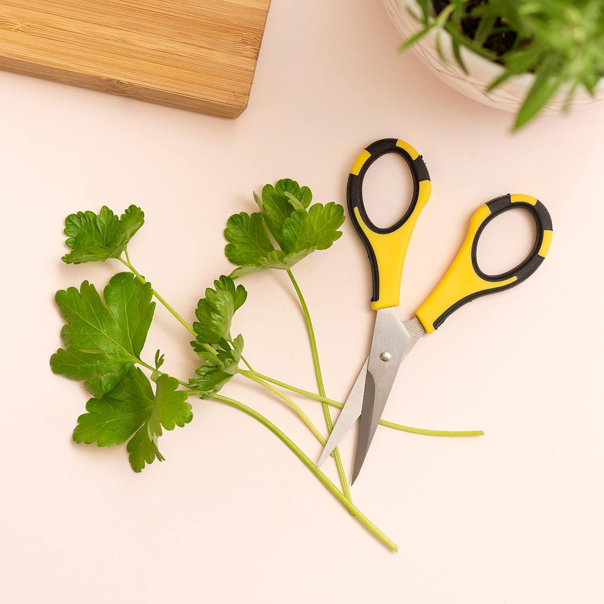 Cutter Bee Precision Craft Scissors - Small Ergonomic Scissors with Micro Tip for Cutting Paper, Herbs, and More - Stainless Steel Blades, Yellow and Black