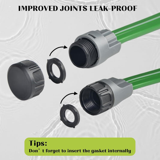 50 Ft Sprinkler Soaker Hose with Holes, Flat Garden Soaker Hose Kit
