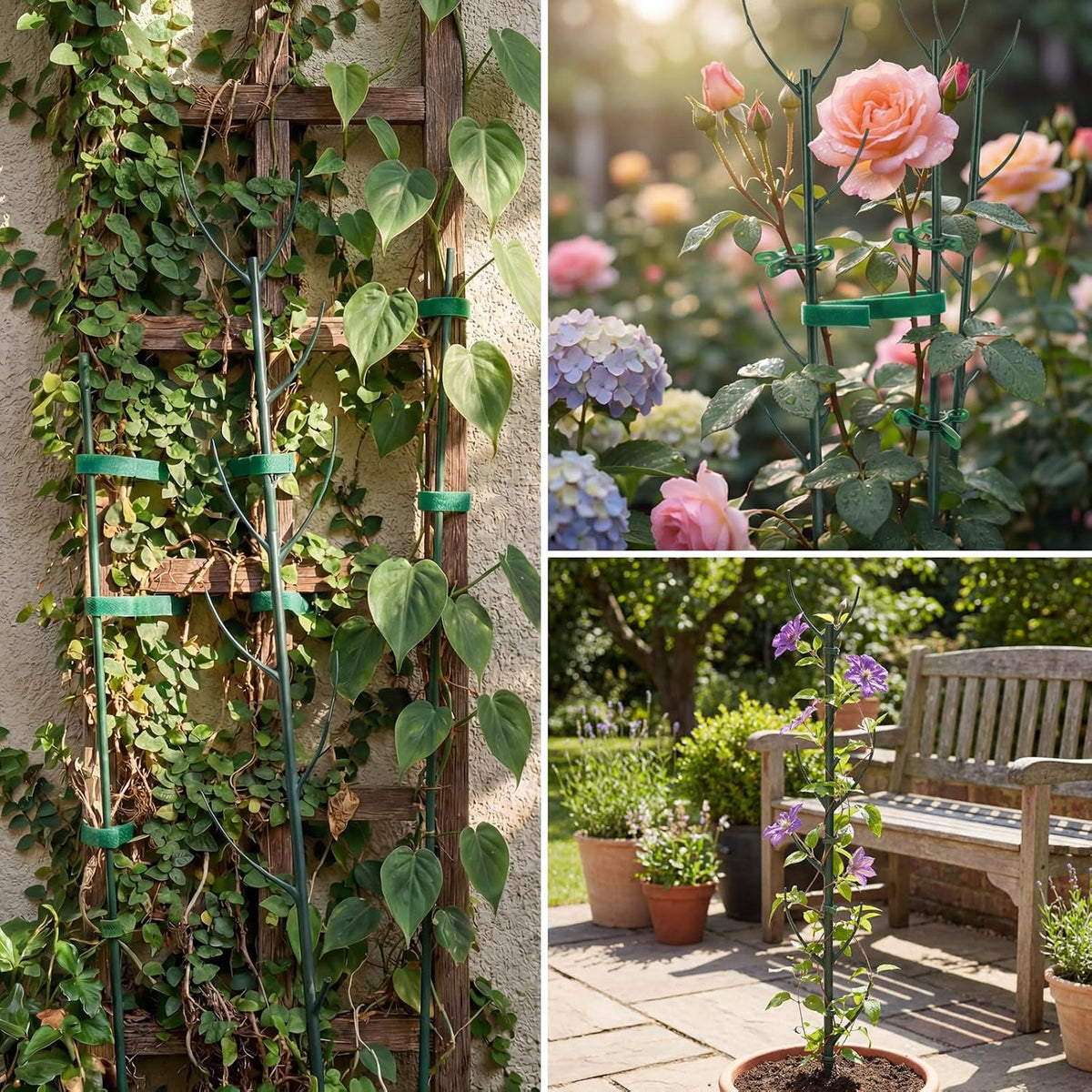 6 Pack Stackable Monstera Plant Support Stakes, Plant Stakes for Indoor Plants & Outdoor Use, Pothos Plant Climber Support for Monstera, Philodendron, Climbing and Potted Plants