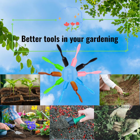 10pcs Bonsai Soil Scoops,Colorful Small Gardening Tools, Plastic Garden Soil Scoops,Suitable for Small Mini Potting Scoop for Plant Flower Succulent,or Milk Powder (Five colors)