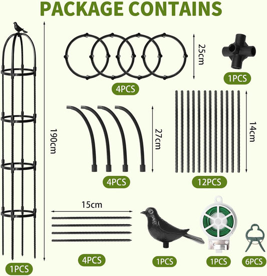 1 Pcs 6.2FT Garden Obelisk Trellis Climbing Plant Support