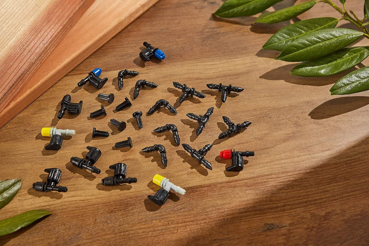 69500 92-Piece Drip Irrigation Assortment Kit, Black