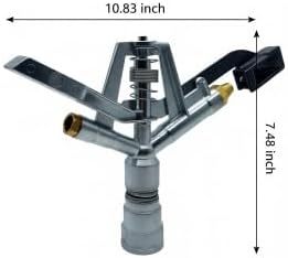 1inch Heavy Duty Impact Sprinkler Lawn Garden Sprinkler Nozzle(Spray Distance 98-130Feet) 0-360 Degree Large Area Coverage for Yard Lawn Grass Patio Garden Irrigation