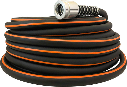 Flextreme Pro 5/8" x 100ft Performance Rubber Garden Hose – Heavy-Duty, Kink-Resistant, All-Weather Flexibility, Industrial-Grade Couplings, Durable Outdoor Watering Hose for Lawn & Garden