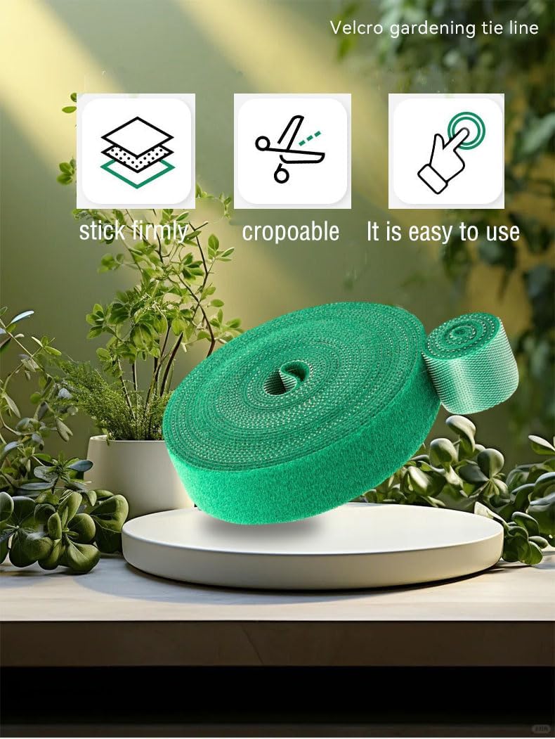 Plant Tape 32 Ft Green Garden Twist Ties for Plants, 13/16 Inch Plant Supports for Climbing Plants, Home and Office