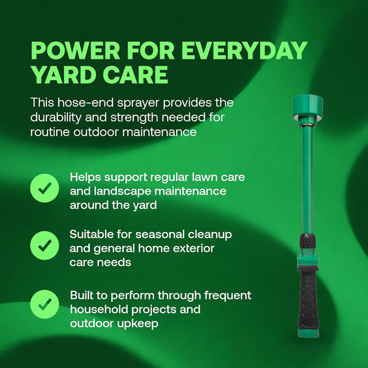 TCNZLWAND16 Watering Wand Garden Hose Nozzle, 16 Inch - Thumb Flow Control, Shower Spray Pattern, Comfort Grip, 3/4 in. GHT for Plants, Flower Beds & Outdoor Cleaning - Green and Black