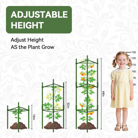 8 Pack Tomato Cages for Garden, Up to 48in (4FT) Trellis