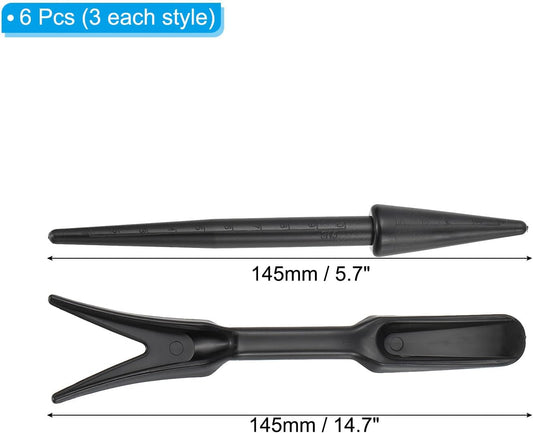 Mini Garden Hand Succulent Transplanting Tools, 6 Pack Digging Planting Widger Dibber Tools for Bonsai Plant Care DIY, Black