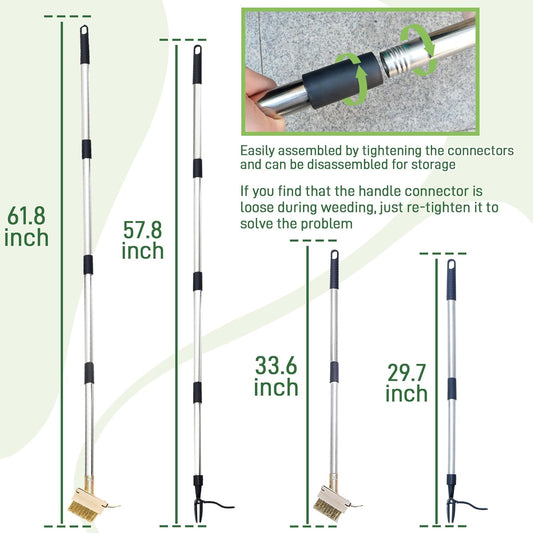 Weed Puller Tool-4-Claw Stand Up Weeder and Root Remover,Weeder Tool for Yard Long Handle Crack Weeder Without Pulling, Bending, Used for Weed Control, Dandelion, Moss or Thistle