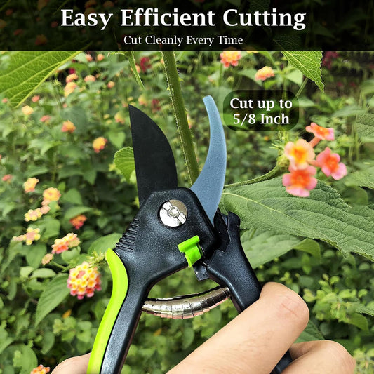 Bypass Pruner Elite - High Carbon Steel Bypass Hand Pruner Pruning Shears Scissors Clippers - Comfort Grip Handles - Perfect for Gardening Trimming Pruning