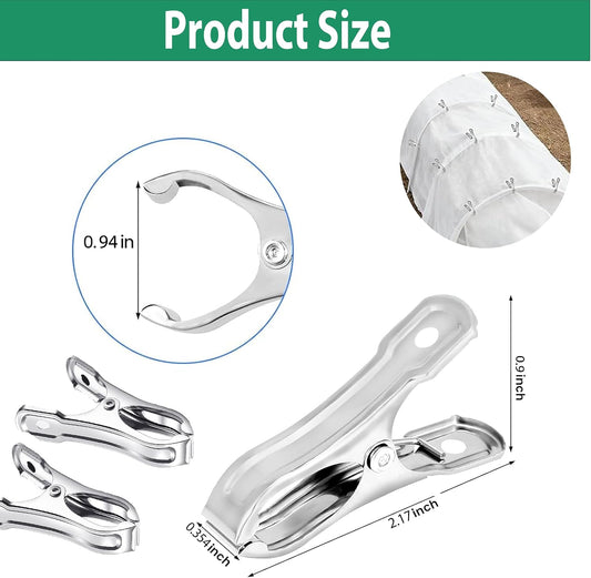 40 PCS Garden Clips for Plant Covers, 2.17inch Greenhouse Clamps Made of Stainless Steel,Row Cover Clips for Netting Have a Strong Grip to Hold Down,The Shade Cover on Garden Hoops or Greenhouse Hoops