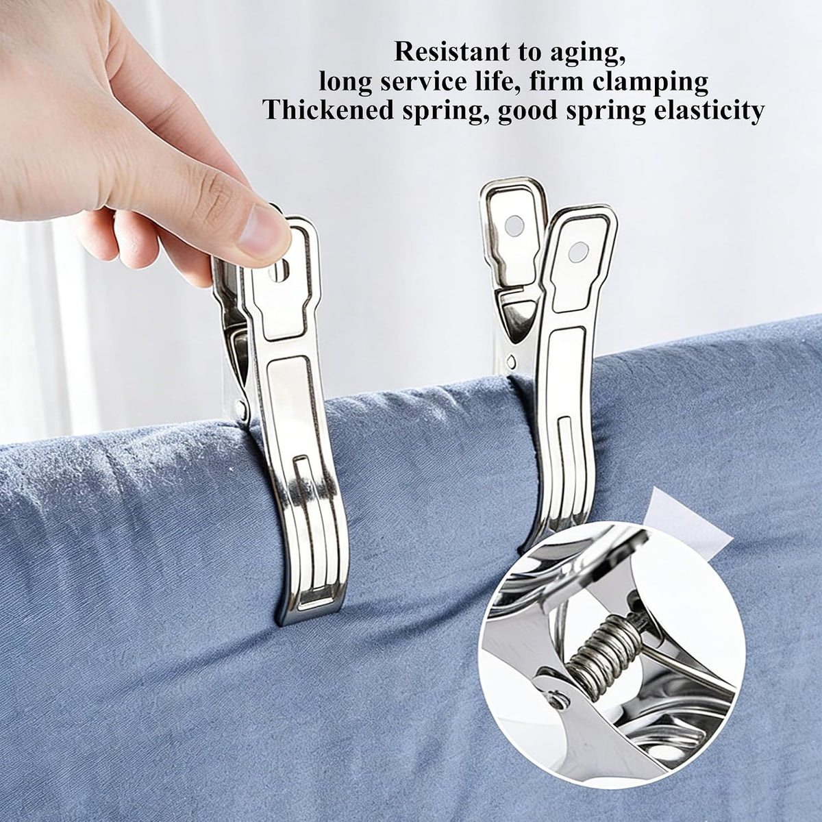 40 PCS Garden Clips for Plant Covers, 2.17inch Greenhouse Clamps Made of Stainless Steel,Row Cover Clips for Netting Have a Strong Grip to Hold Down,The Shade Cover on Garden Hoops or Greenhouse Hoops