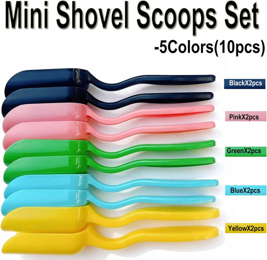 10Pcs Mini Shovel Set,Plastic Gardening Shovel Spoons Soil Scoops,Cultivation Digging Transplanting Tools for Succulents Potted Flowers,Succulent Sand Coffee Beans Milk Powder Scoops,5colors