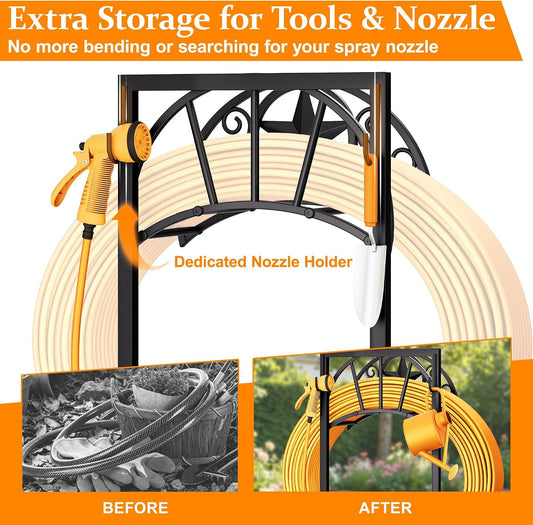 Detachable Heavy Duty Garden Hose Stand, Outdoor Water Hose Storage Rack