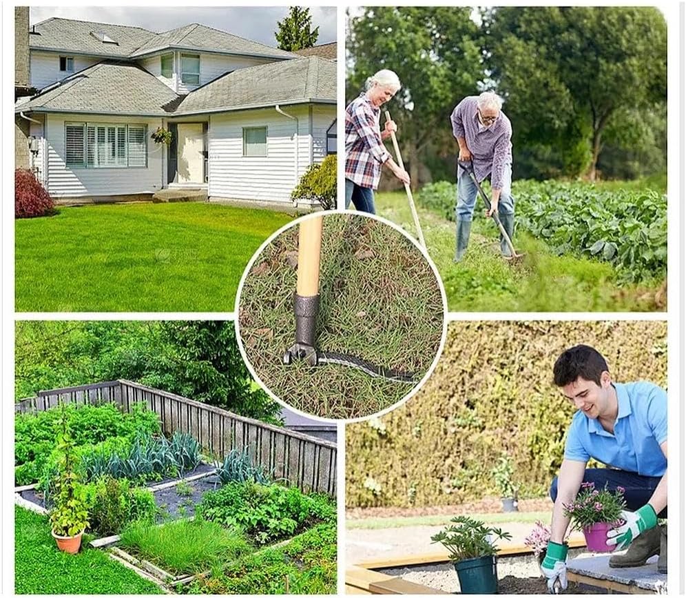 Stand Up Weed Puller Tool - Long Handle Design | Bamboo Handle with 4-Claw Steel Head for Easy Use, Ergonomic Weeding Tool for Lawn, Garden & Yard Care