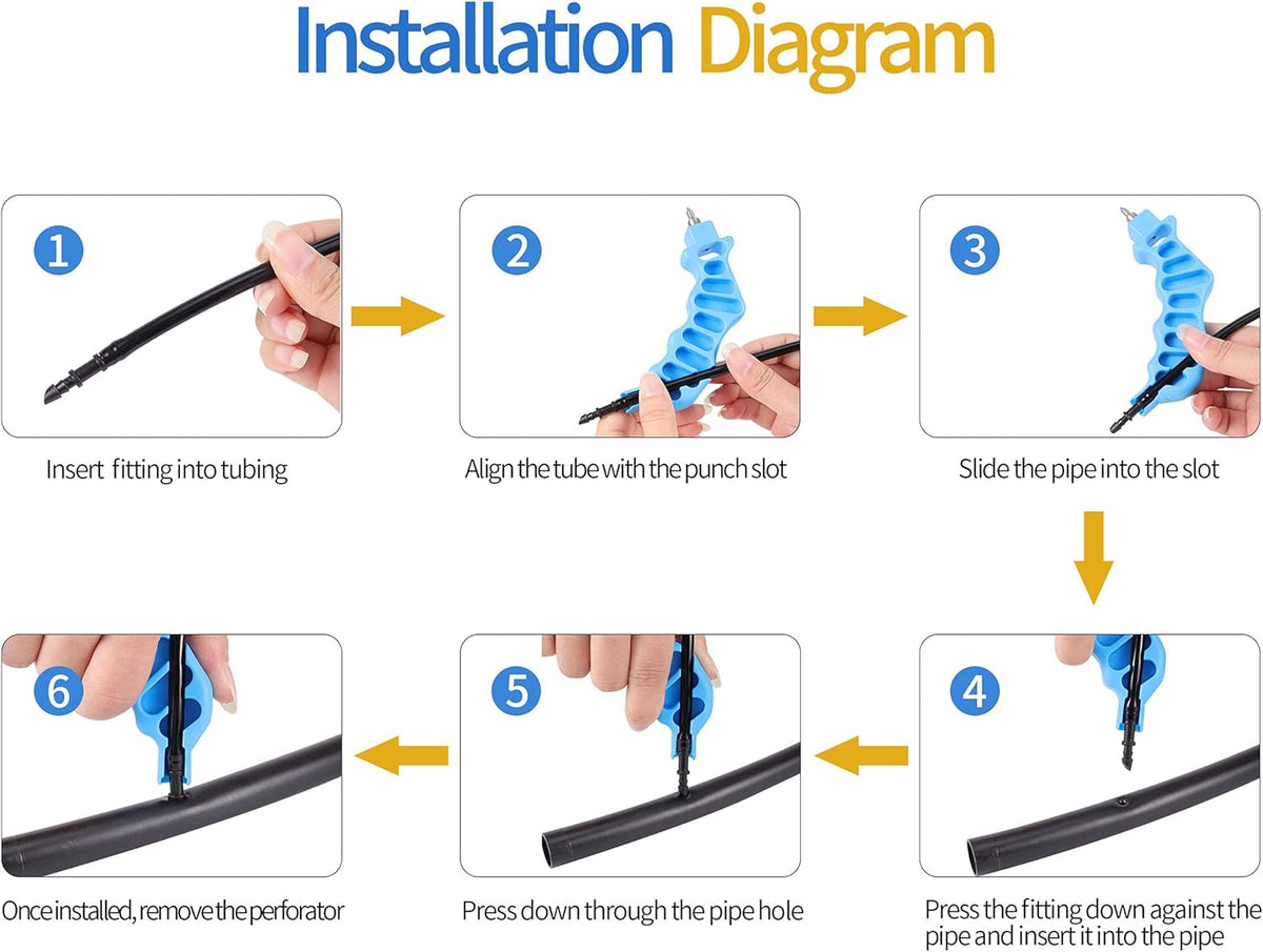 2-in-One Drip Irrigation Tubing Hole Punch Fitting