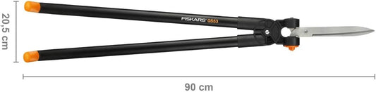 PowerLever Grass and Hedge Shear GS53, Multifunctional Hedge and Lawn Scissors, Range up to 2.5 m, Black/Orange, 1001565
