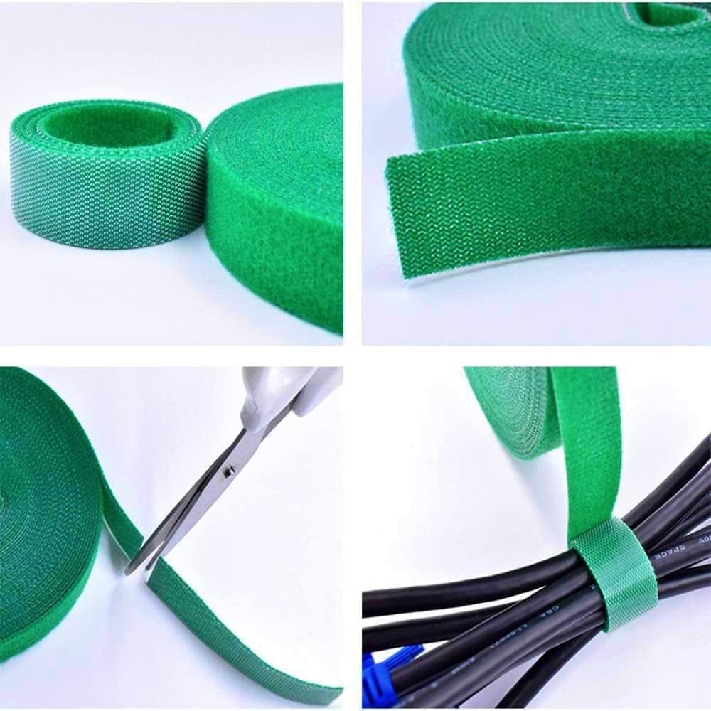 Kecoya 100 Feet Green Garden Tape Plant Ties for Climbing Plant Garden Ties Plant Tape, 1/2'' Wide Reusable Garden Tape Plant Support for Climbing Plants, Flowers, Vine, Tomato Ties Adjustable.