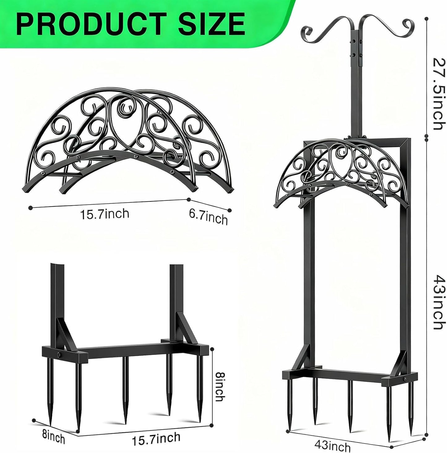 Garden Hose Holder,5 Spikes Water Hose Hanger for 150FT Hose