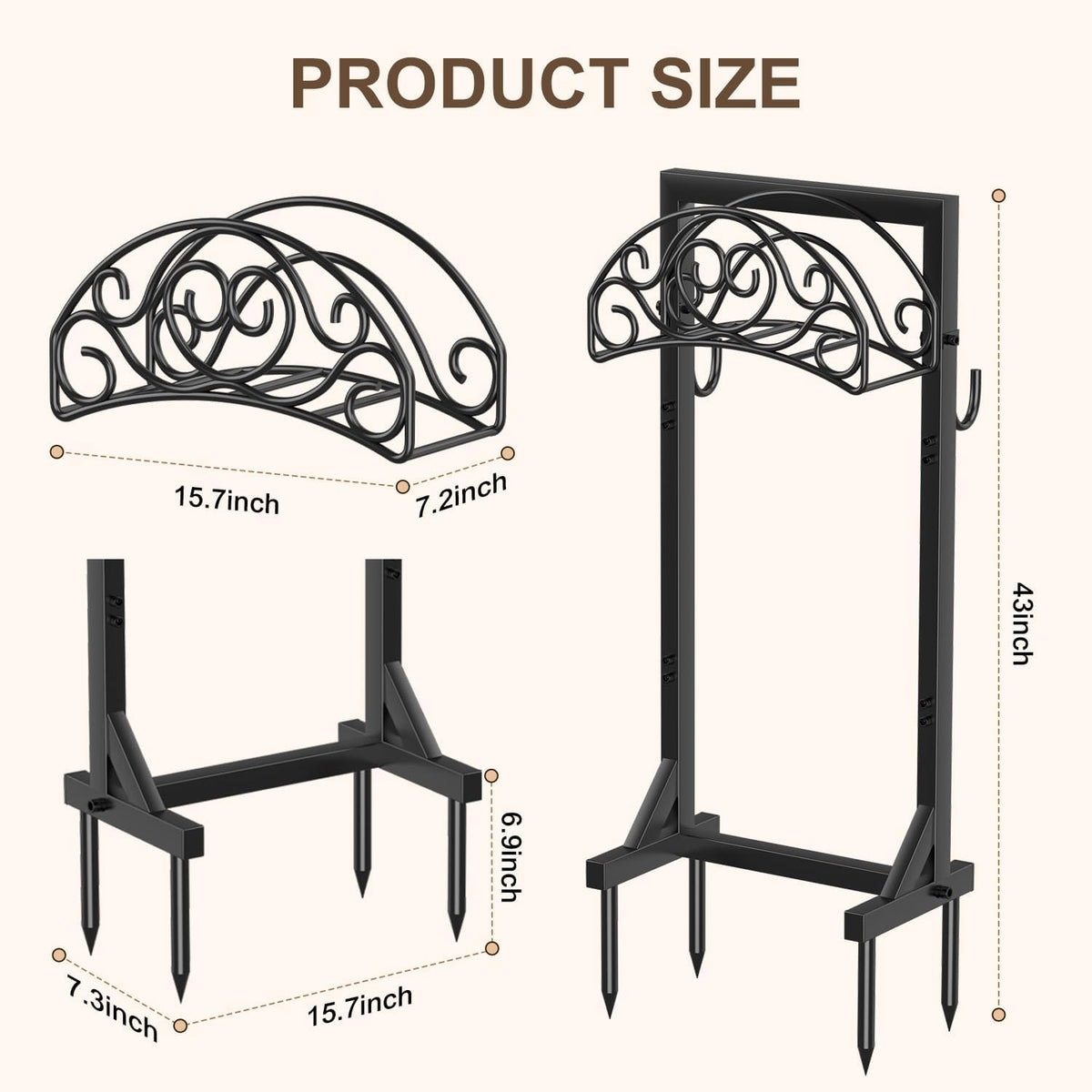 Garden Hose Holder Stand Heavy Duty Freestanding 150 FT