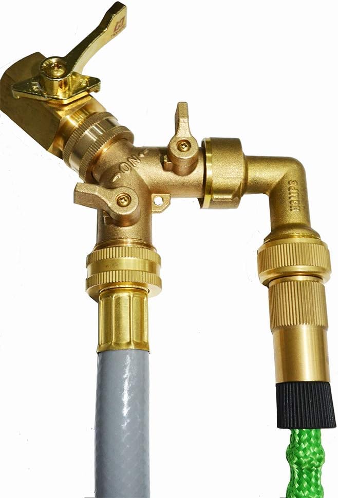 2-Way Garden Hose Splitter - 3/4" Female & 2 Male, 2 Pcs