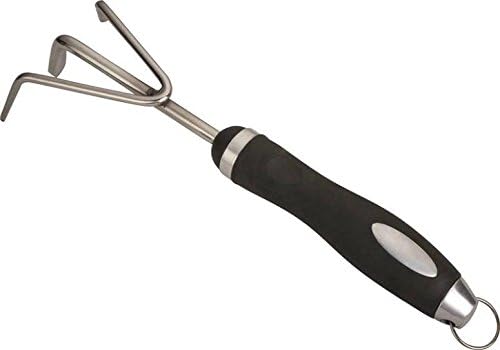 Hand Cultivator - Rust Proof Stainless Steel - Extra Strength bendproof Design for Heavier Rocky/Clay soils - Great for loosening or Weeding Soil - Ergo Handle