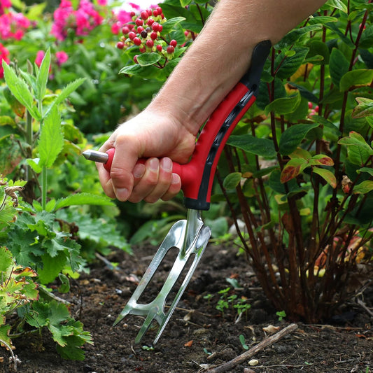 Multi-Digger Dual Grip Garden Hand Fork Cultivator & Weeder (Hand Fork/Cultivator)