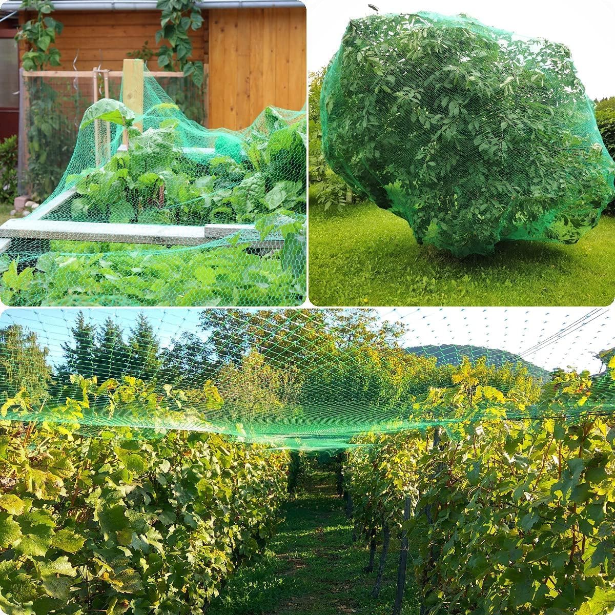 Bird Netting for Garden, 13 x 33Ft Anti Bird Net with 50 Ties and 20 Tacks