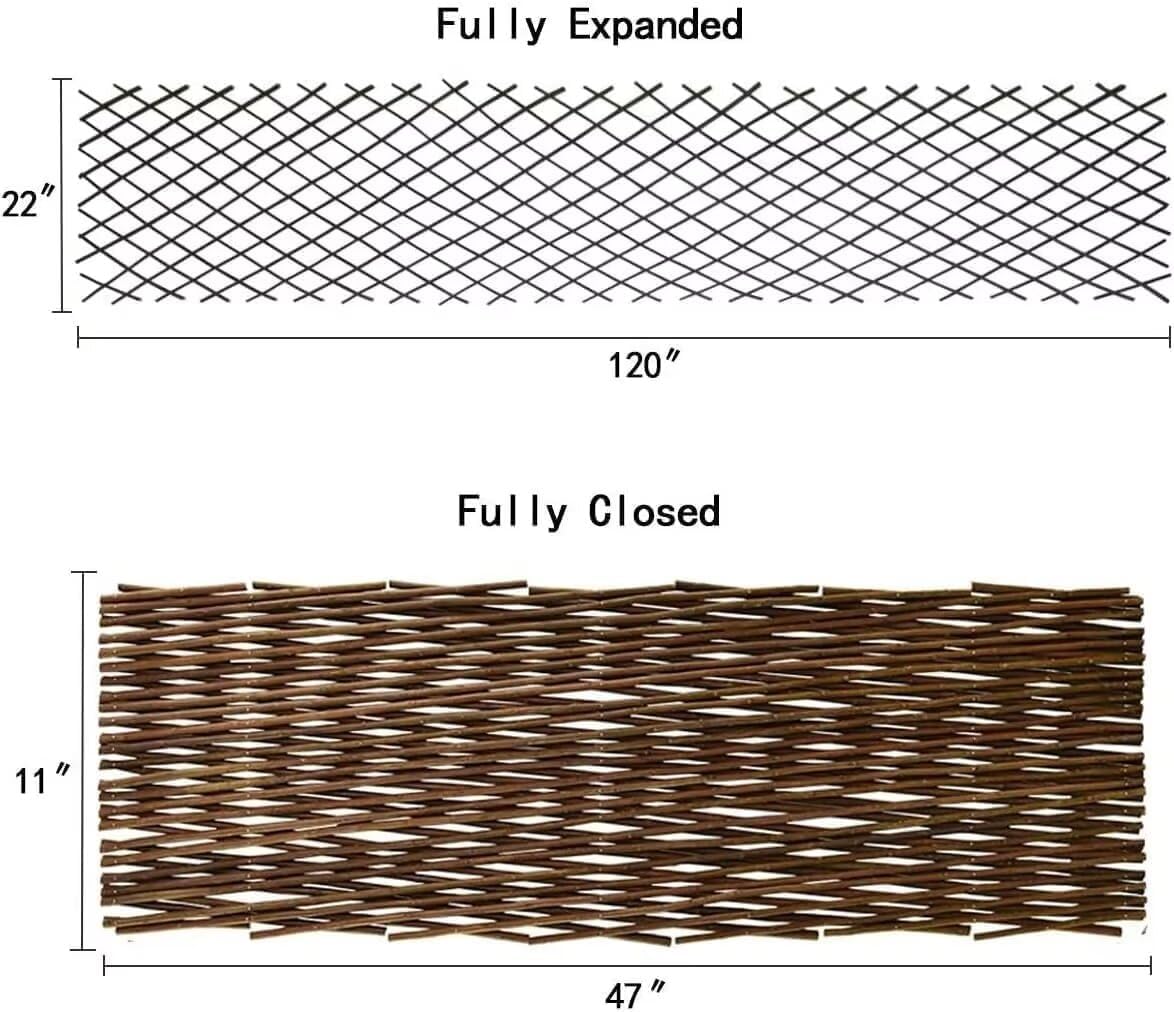 Lattice Fence Willow Expandable Plant Climbing Lattices Trellis Fence,Open Screen Fencing,Willow (1)