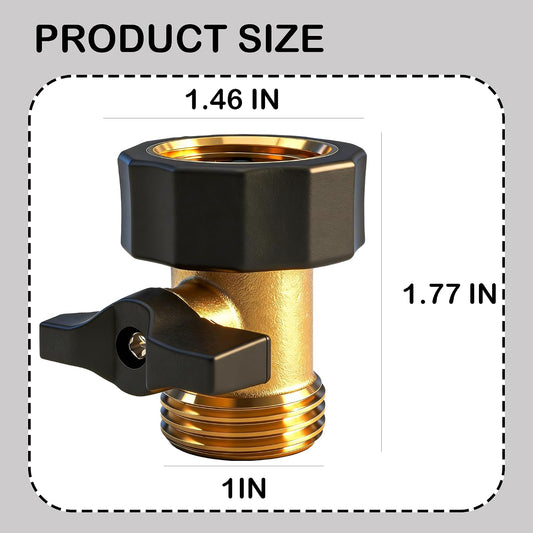 Garden Hose Shut Off Valve, 2 Pack 3/4 Inch Heavy Duty Brass Water Shut Off Valve, Garden Hose Connector Extended Handle with 4 Extra Rubber Washers