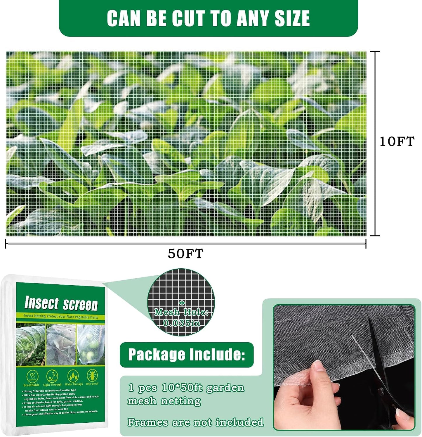 10 X 33 FT Breathable Garden Mesh Netting Pest Barrier for Raised Beds