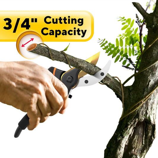 Premium Bypass Pruning Shears for Gardening, Heavy Duty Ultra Sharp Blade