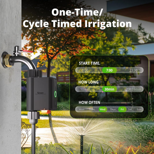 Zigbee Sprinkler Timer, Gateway Required, Smart Controller Voice Control with Alexa and Google Home, Automate Irrigation for Garden, Lawn, Pool, Outdoor Watering, SWV-NH, Black