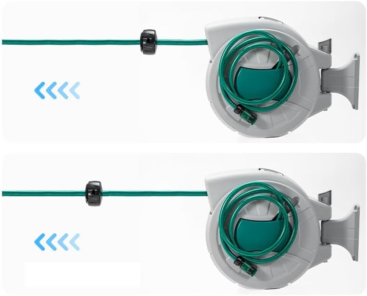 1/2 in x 50 FT Retractable Garden Hose Reel, 180° Rotatable Wall-Mounted Water Hose Reel with 8-Pattern Spray Nozzle, Auto-Rewind & Anti-Kink, for Garden Watering, Car Washing, Pet Bathing