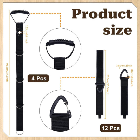 4PCS Extension Cord Organizer with 12 Removable Cord Holders Cord Storage Organizer Garage Garden Storage Straps All in One Hanger Straps for Cable Hose Rope Tool Management