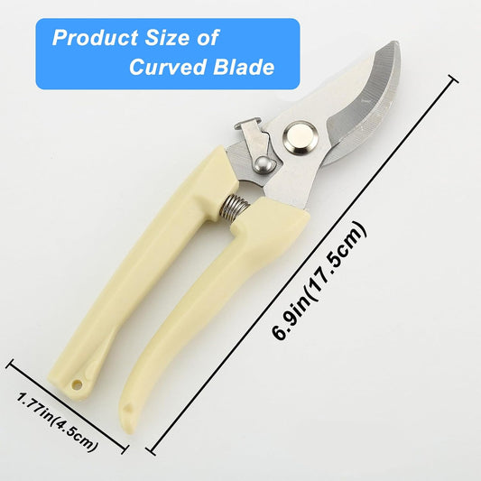 2Pcs Professional Pruning Shears (Include 1 Bypass Pruning Shears and 1 Straight Blade Garden Scissors) Premium Garden Shears for Trimming Flowers, Shaping Plants, Bonsai,hydroponics,herbs