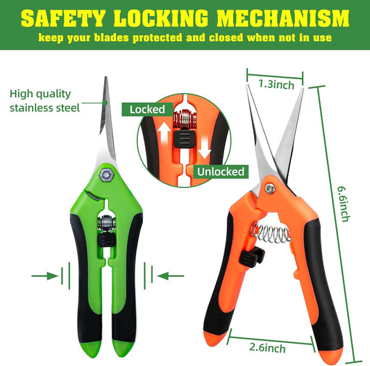 4 Pack Garden Pruning Shears Scissors Clippers Stainless Steel