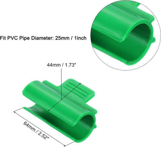 Greenhouse Clamps for 1inch PVC Pipe, 12pcs Greenhouse Film Clamps Shading Net Rod Clip Garden Hoops for Row Cover, Greenhouse Plastic Sheeting(Dark Green)