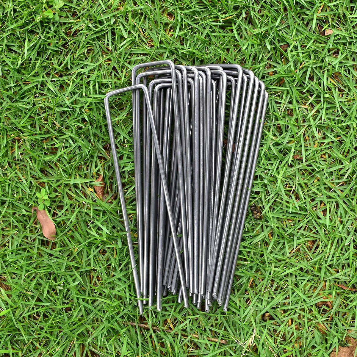 6" Galvanized Landscape Staples Garden Stakes Pins 24 Pack