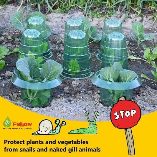 Slug Collars and Garden Cloches Set,Provides Effective Protection Against Snails for Your Salad Plants and Others Plants.(15 Pack)
